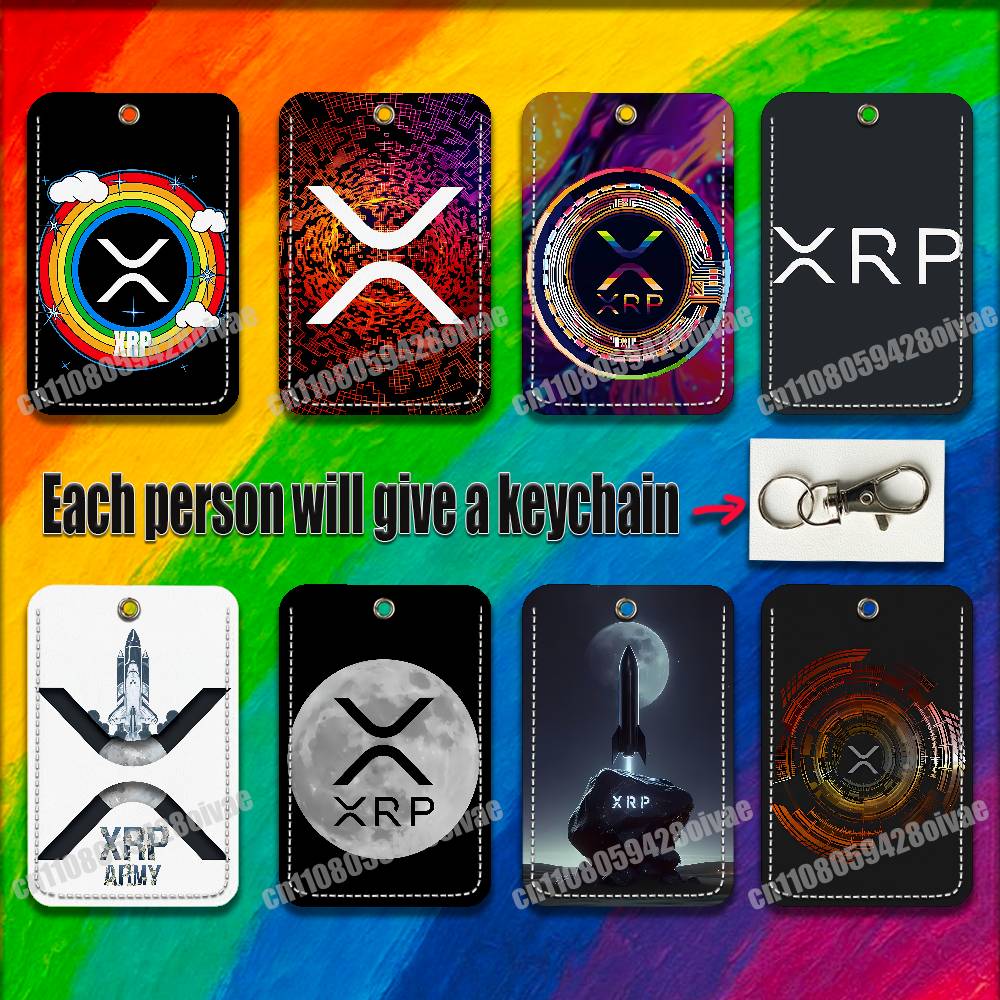 Leather Work - Xrp リップル暗号デジタル通貨 ID クリップクレジット銀行ワークカードホルダーケースバッジバッグオーナメントキーキーホルダー