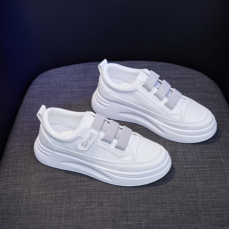 Leather Work Flats - 春夏の靴若い女性カジュアルシューズフラットファッションブランド女性白靴厚底 A3456