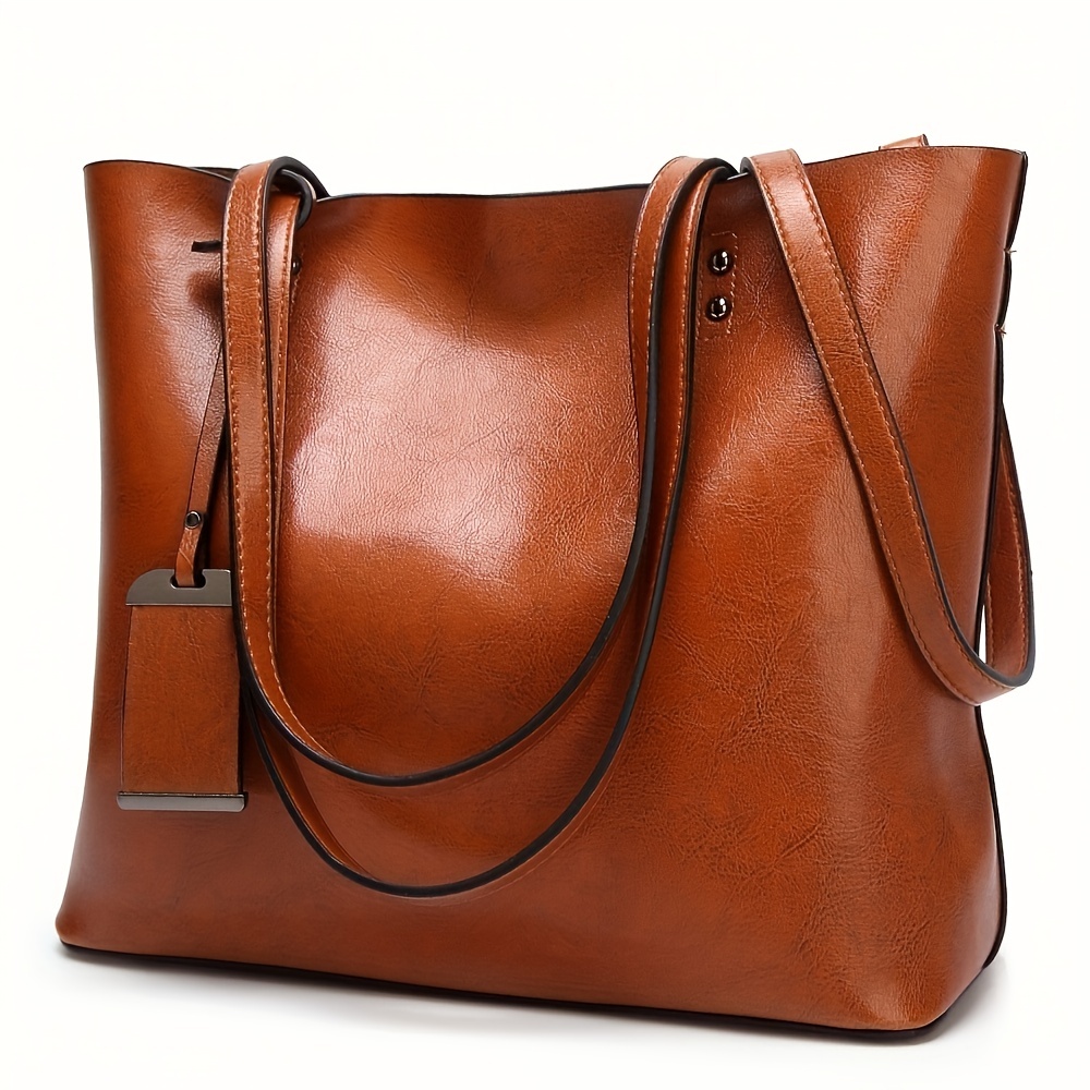 Leather Work Laptop Bag - 女性のためのクラシックなレトロな革のハンドバッグ,ファッショナブルなショルダーバッグ,作業文書,コンピューターの仕切り,旅行
