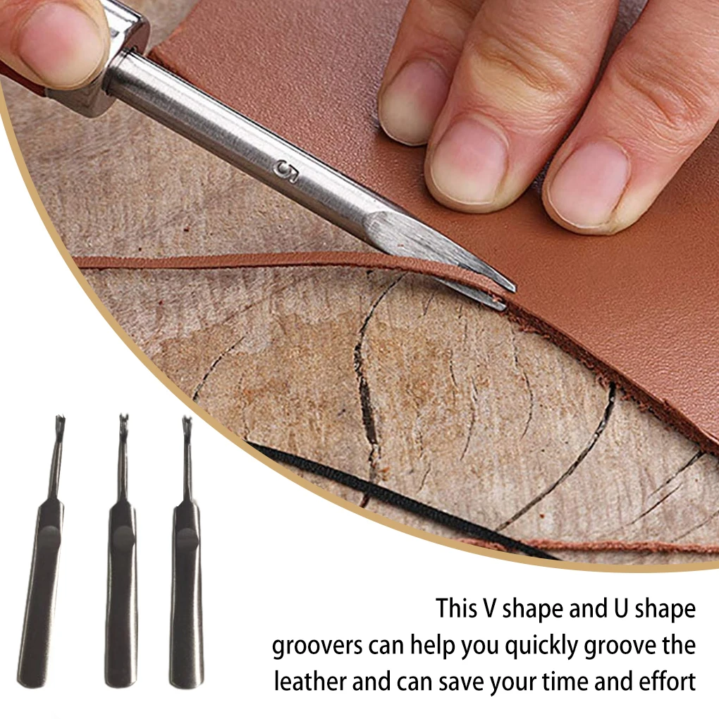 3個入りレザーグルーバーキット U字型V字型溝切りエッジクリ - Leatherwork Edge Beveler のレビューと価格