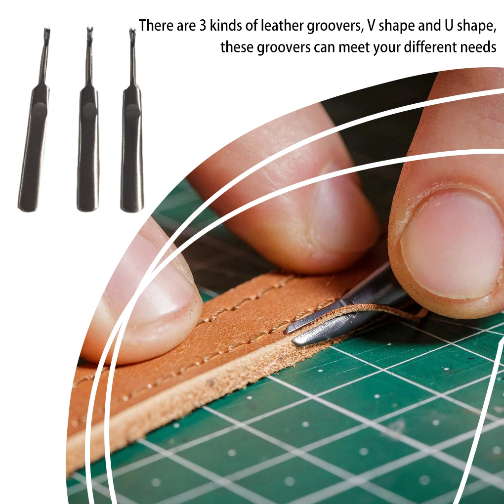 3個入りレザーグルーバーキット U字型V字型溝切りエッジクリ - Leatherwork Edge Beveler のレビューと価格