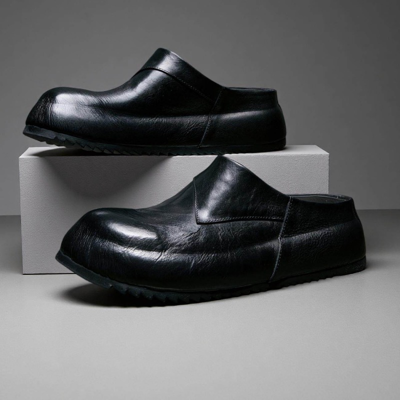 デザイナー高級本革スリッポンスリッパメンズローファー仕事用ウ - Leather Work Flats のレビューと価格