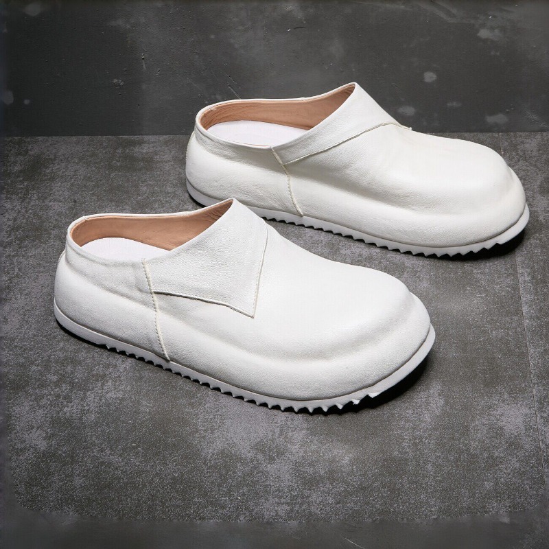 デザイナー高級本革スリッポンスリッパメンズローファー仕事用ウ - Leather Work Flats のレビューと価格
