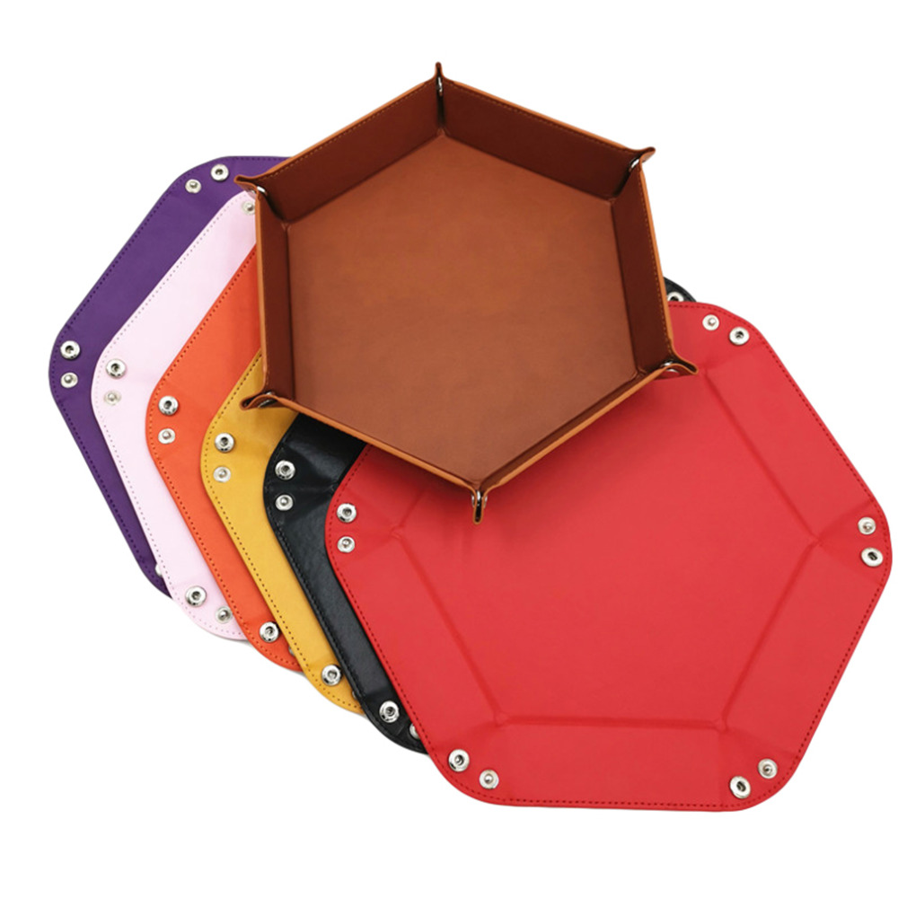 ローリング折りたたみ六角形サイコロゲーム収納トレイ PUレザ - Leatherwork Roller のレビューと価格