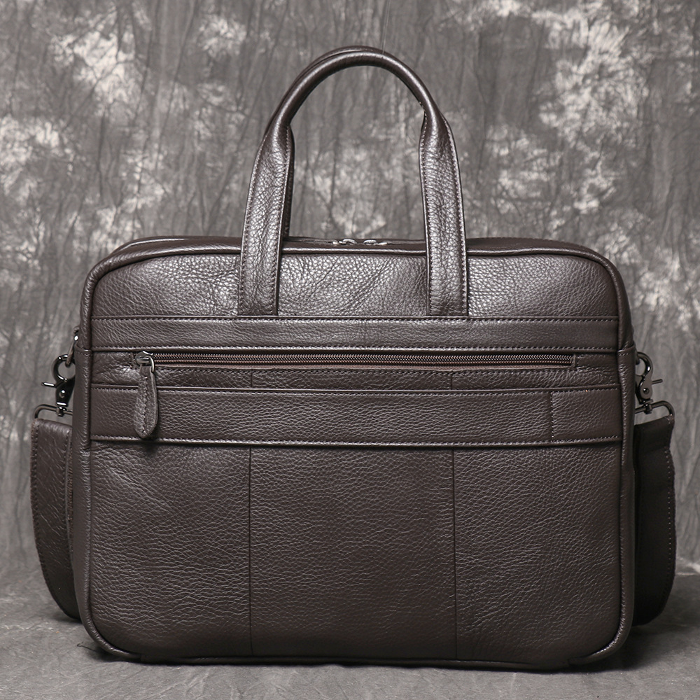 メンズ本革ブリーフケース、ビジネスハンドバッグ、ラップトップ - Leather Work Laptop Bag のレビューと価格