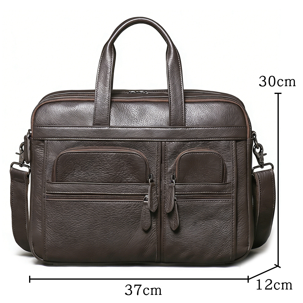 メンズ本革ブリーフケース、ビジネスハンドバッグ、ラップトップ - Leather Work Laptop Bag のレビューと価格