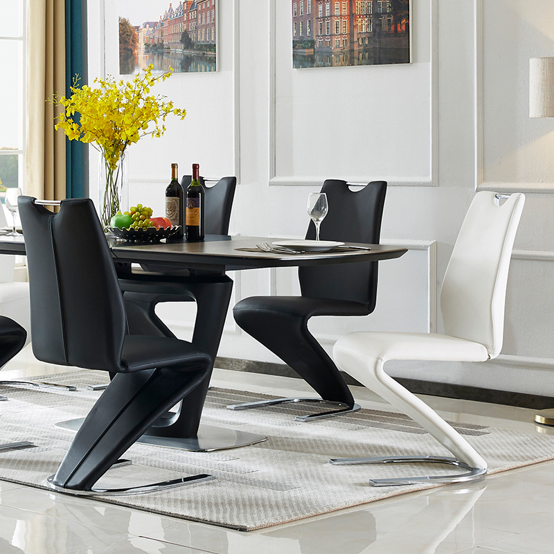 高品質モダンZ型メタルオフィスダイニングチェア、レザー張り、 - Upholstery Leather Work のレビューと価格