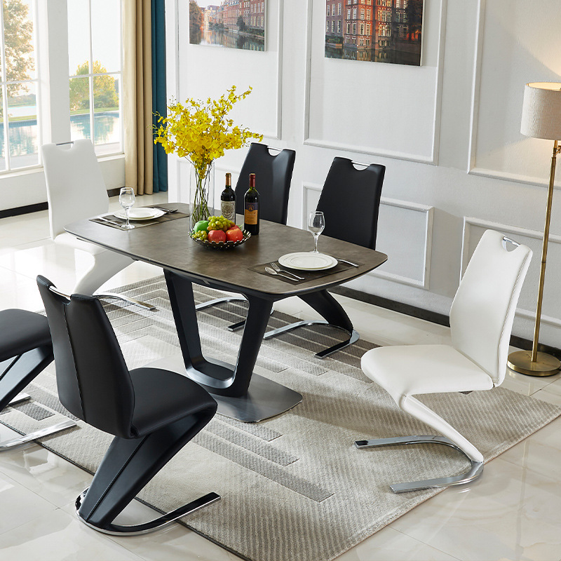 高品質モダンZ型メタルオフィスダイニングチェア、レザー張り、 - Upholstery Leather Work のレビューと価格