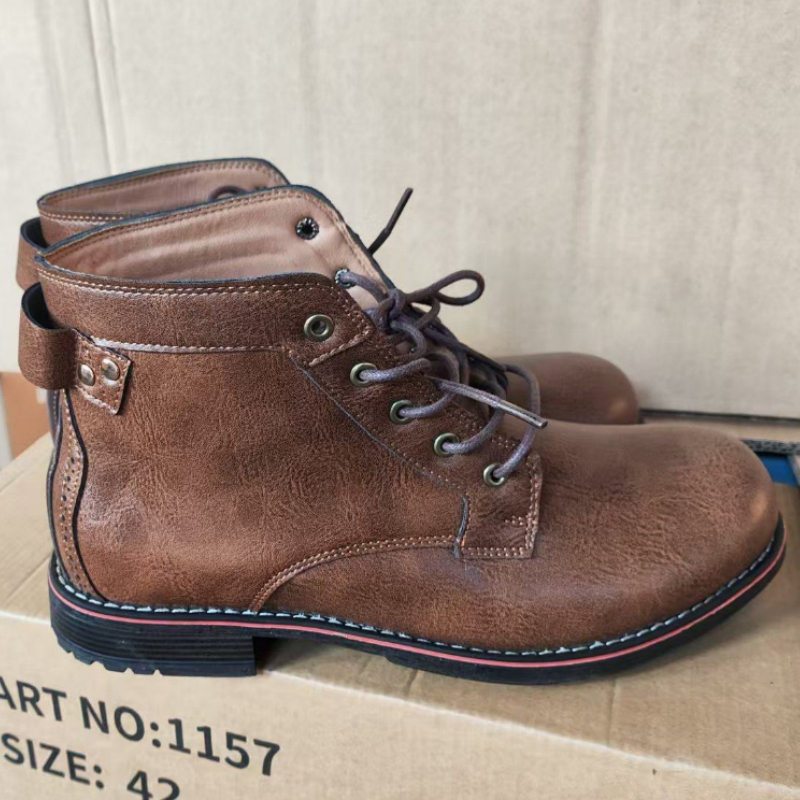 男性用レトロレザーバイクブーツ,カジュアルバイクシューズ,足 - Leatherwork Uk のレビューと価格