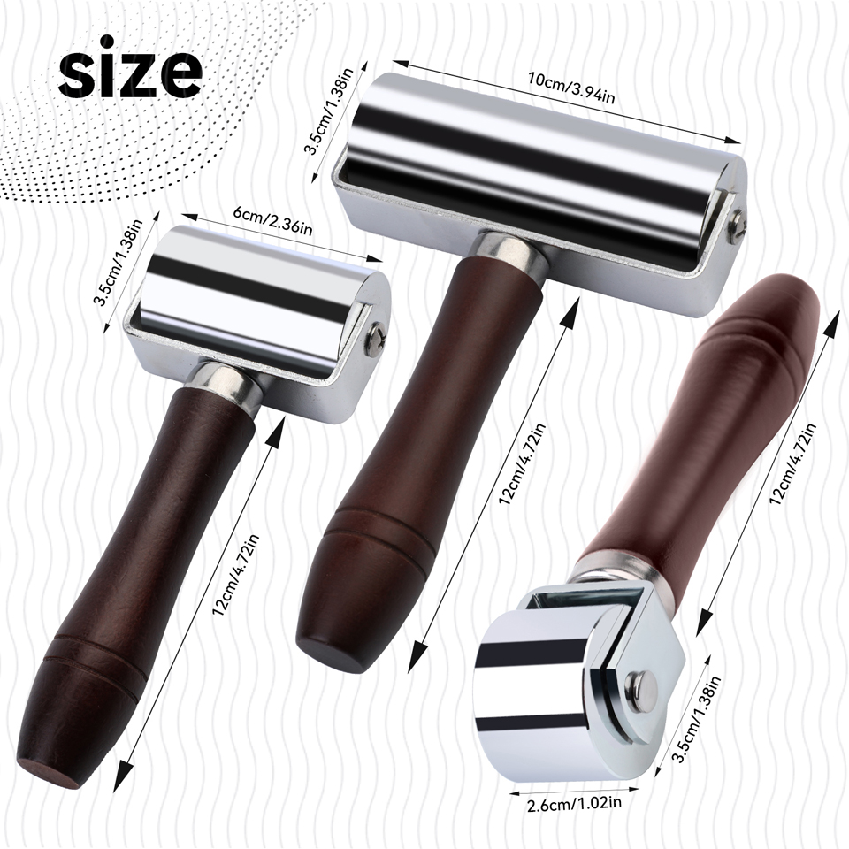 KRABALL レザープレスエッジローラー 木製ハンドル付き - Leatherwork Roller のレビューと価格