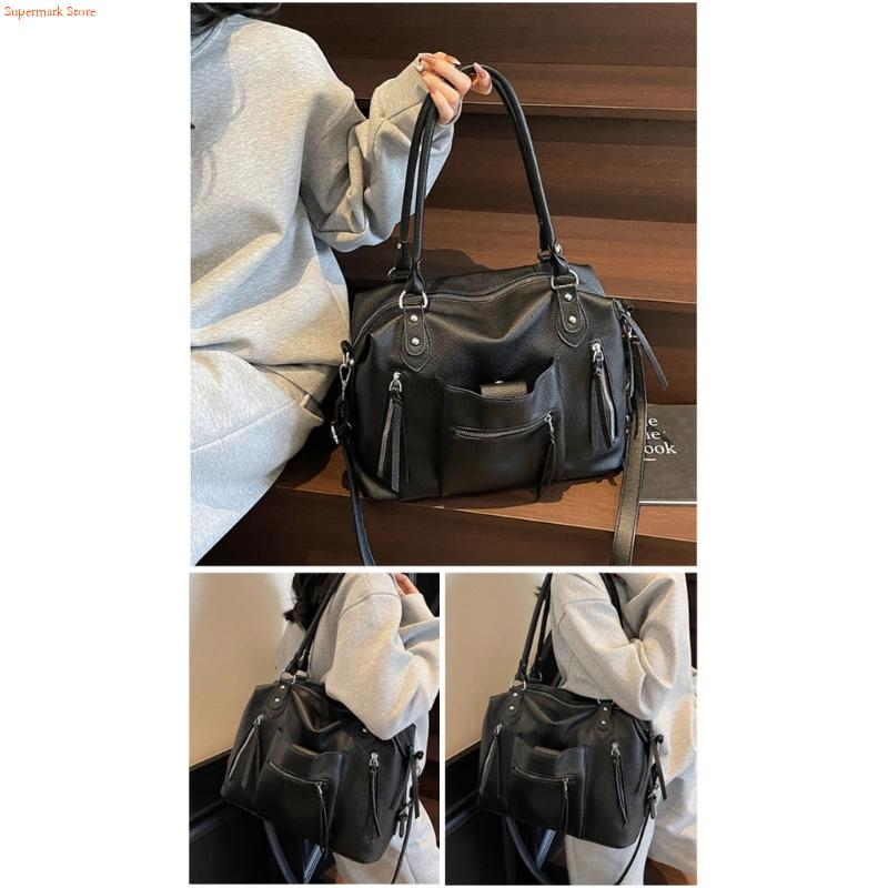 Q5WE 多目的脇の下バッグレトロ美的レディース Pu レザ - Leather Work Duffle Bag のレビューと価格