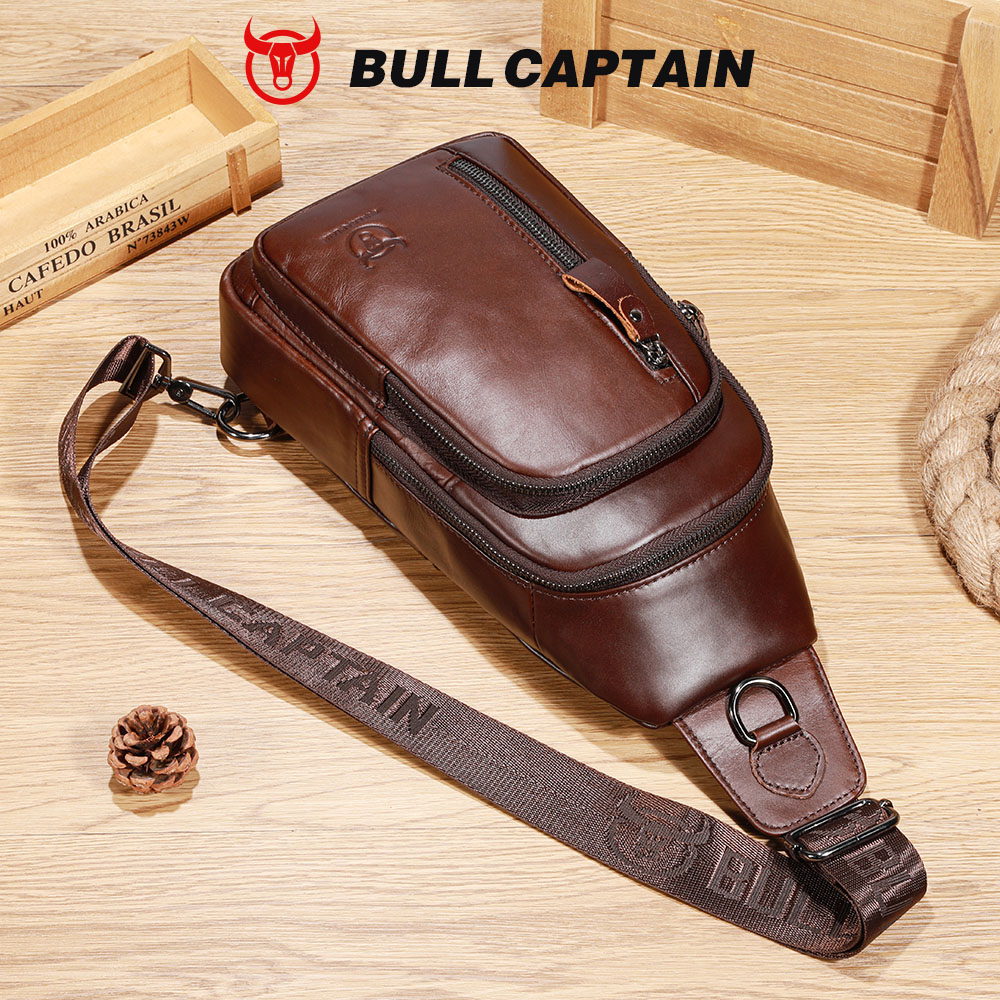 BULLCAPTAIN本革チェストバッグ大容量カジュアルサッ - Leather Work Laptop Bag のレビューと価格