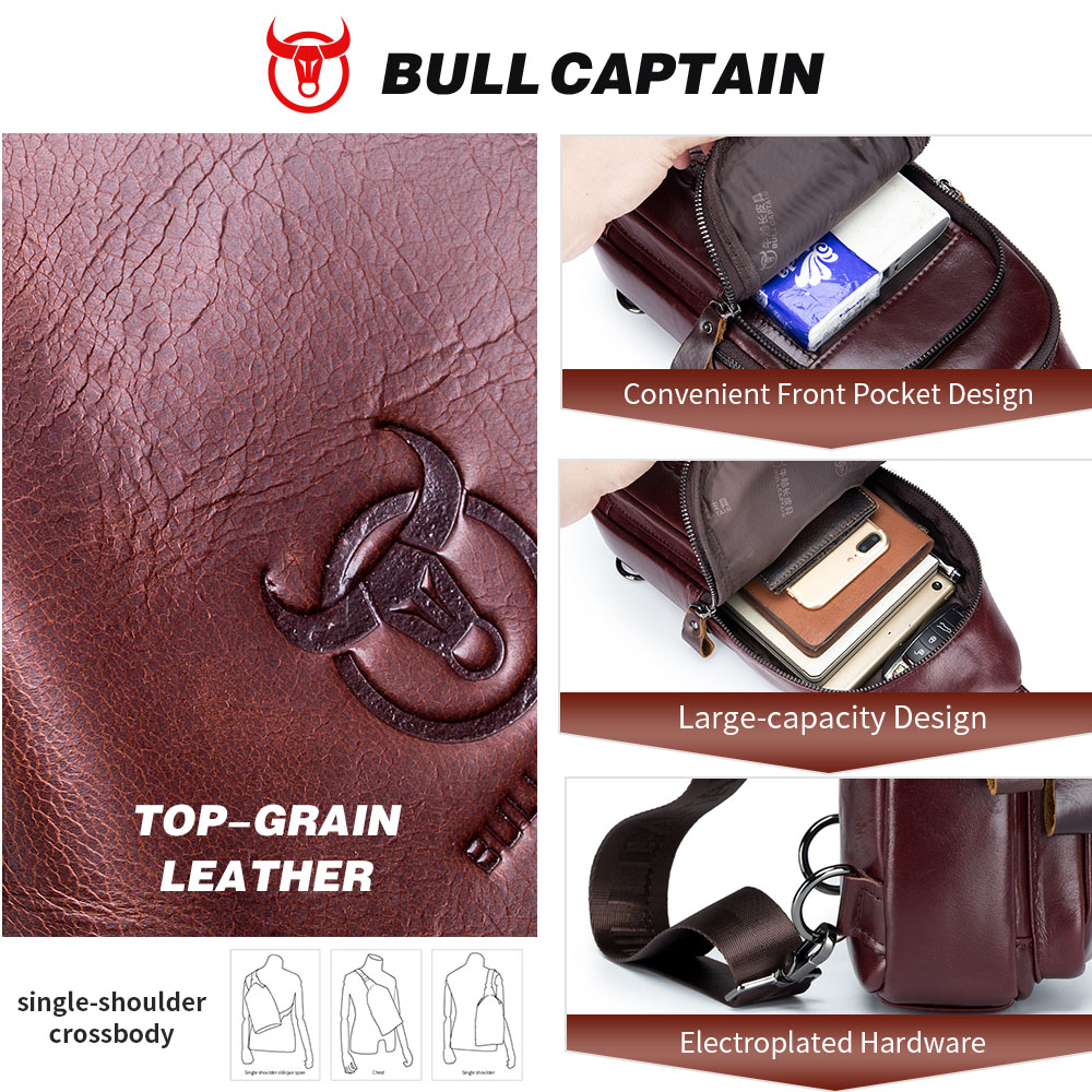 BULLCAPTAIN本革チェストバッグ大容量カジュアルサッ - Leather Work Laptop Bag のレビューと価格