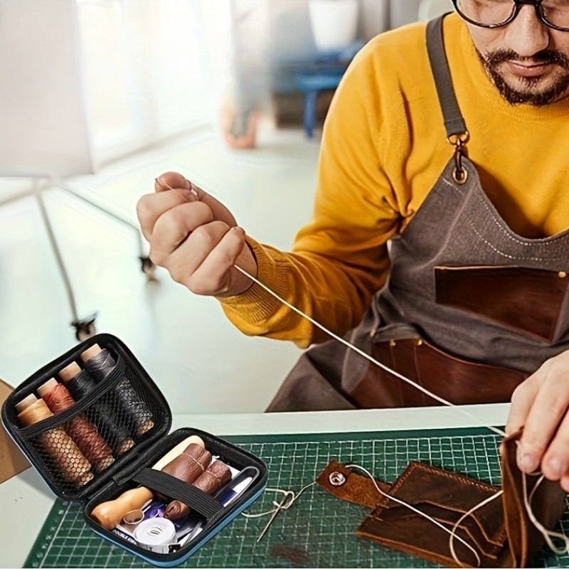 [革細工キット] 革縫製キット、大目針、ワックス糸、革張り修 - Upholstery Leather Work のレビューと価格