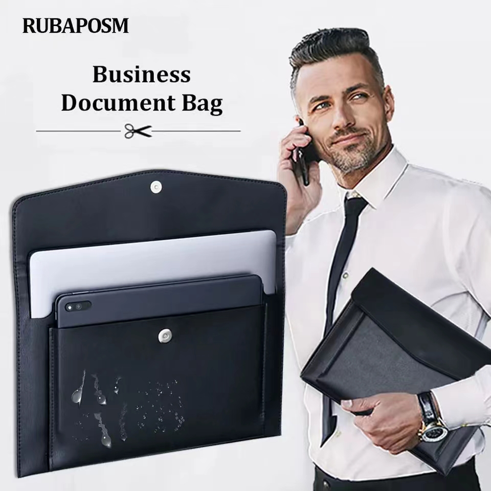 防水a4レザードキュメントバッグ、ビジネスブリーフケース、フ - Leather Work Folder のレビューと価格