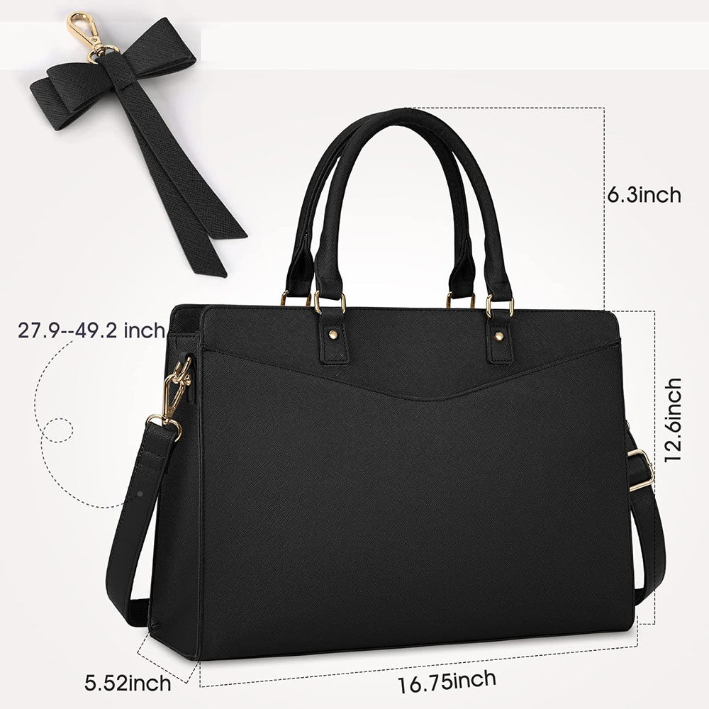 女性用ラップトップバッグ 15.6インチ PUレザー ラップ - Leather Work Laptop Bag のレビューと価格