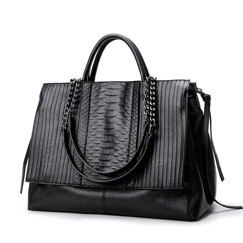 ジッパー付きエレガントなトートバッグ、女性用トレンディなハン - Leather Work Laptop Bag のレビューと価格