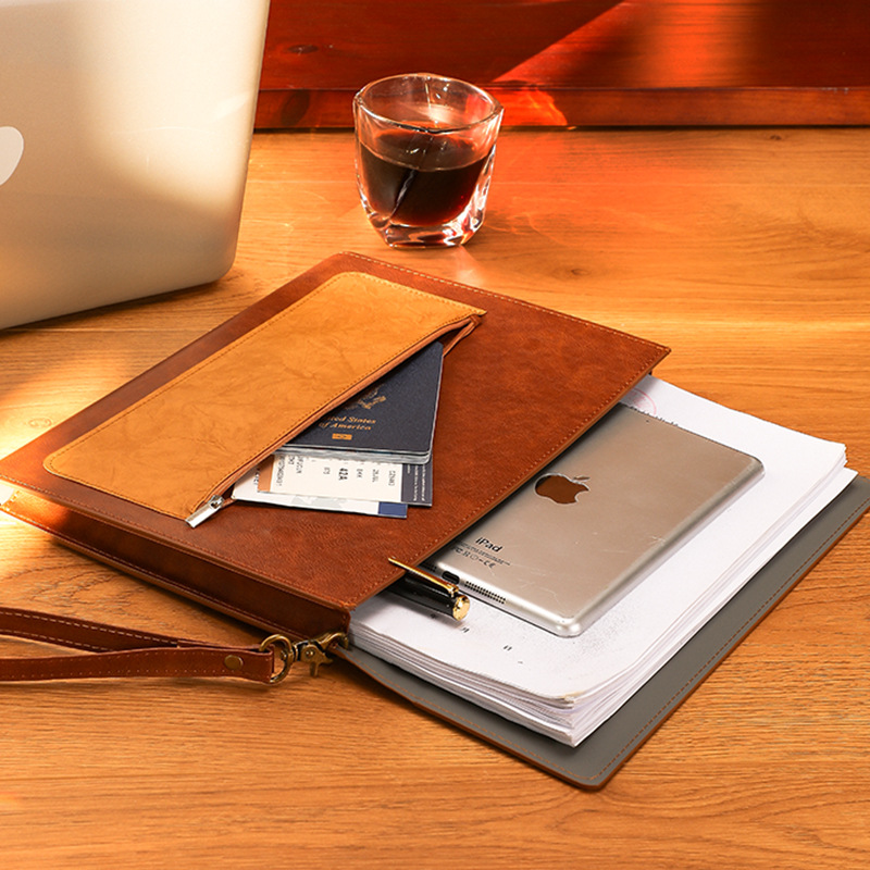 1 個レザー A4 ドキュメントバッグ肥厚ファイルフォルダー - Leather Work Folder のレビューと価格