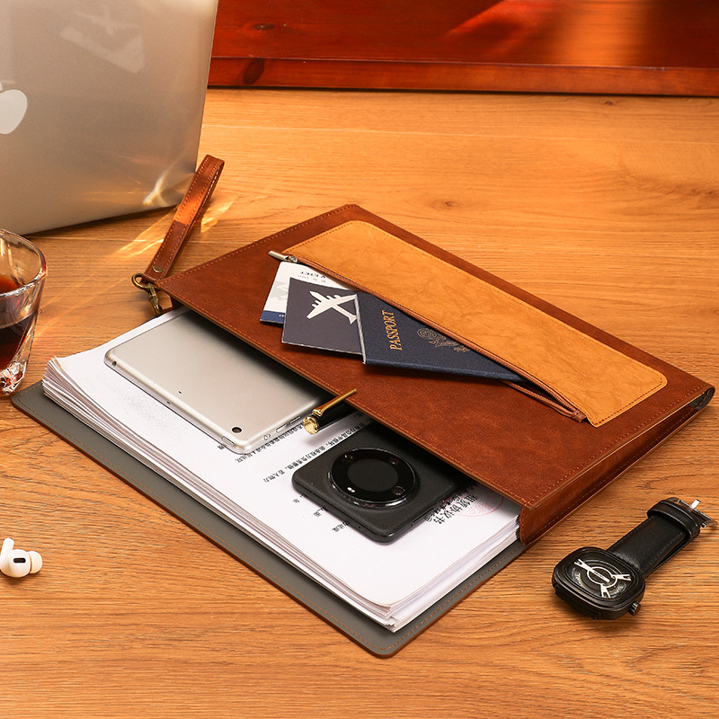1 個レザー A4 ドキュメントバッグ肥厚ファイルフォルダー - Leather Work Folder のレビューと価格