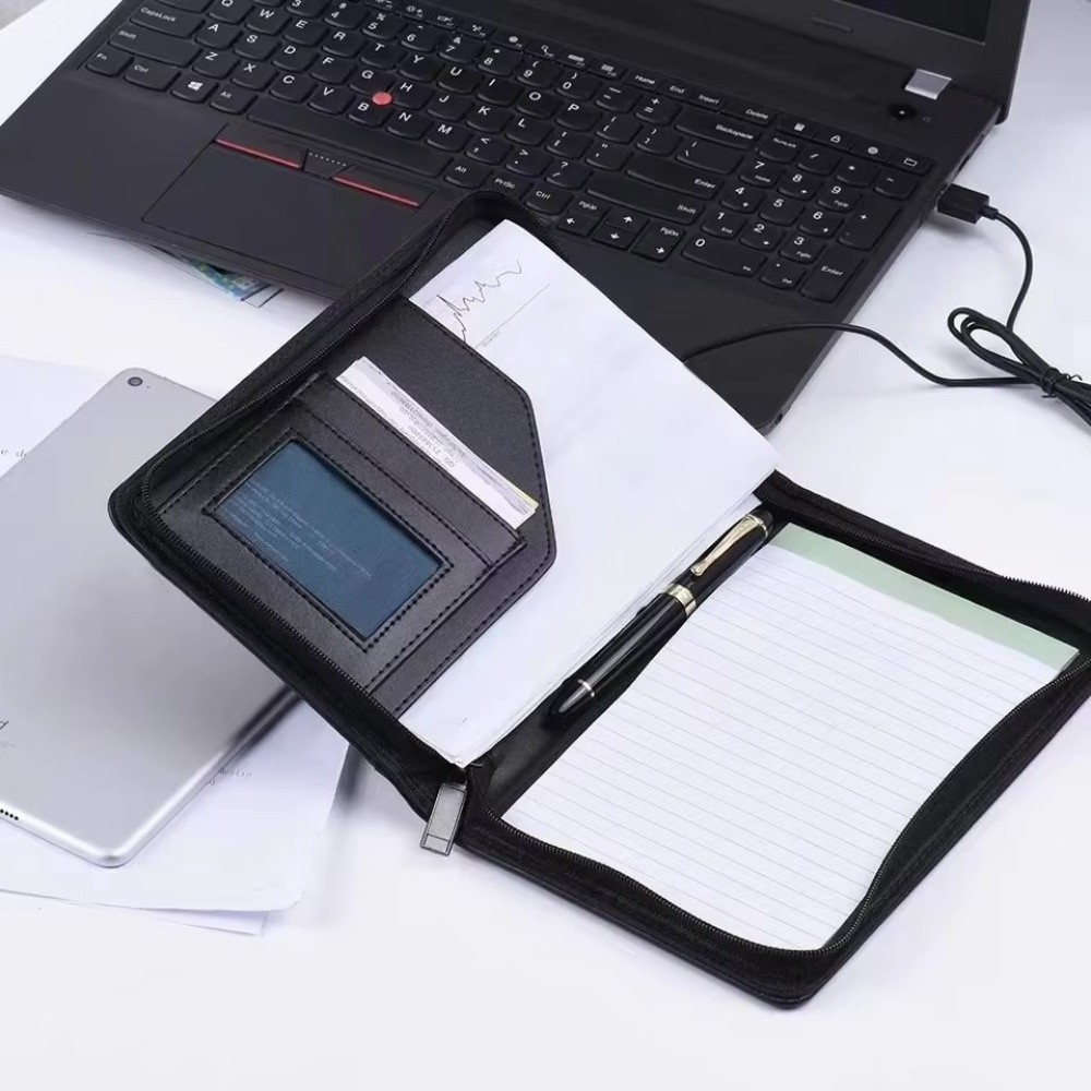 ポータブル A5 ビジネスポートフォリオ PU レザー多機能 - Leather Work Folder のレビューと価格