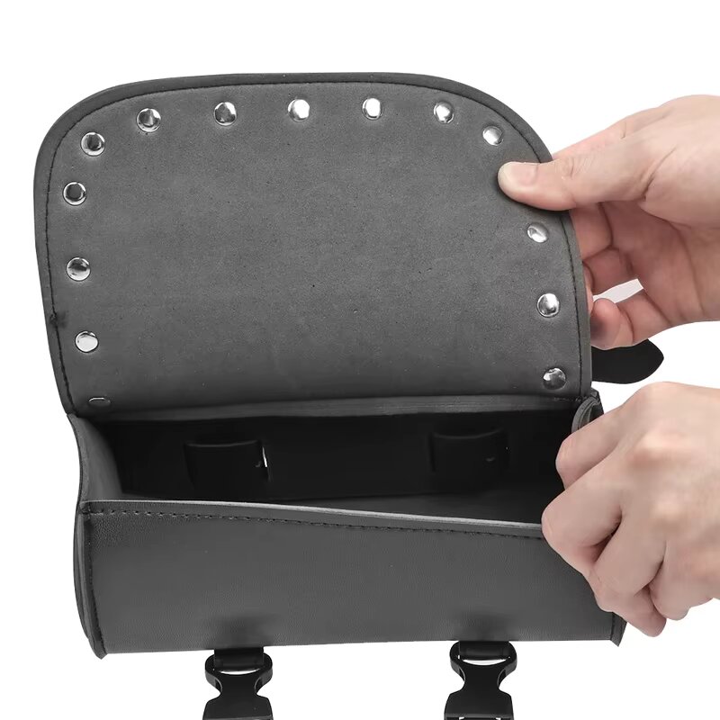 オートバイバッグ黒 Pu レザーバイクツールバッグフロントフ - Leatherwork Roller のレビューと価格