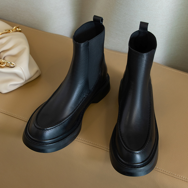 女性用本革ブーツ,ブリティッシュスタイルのレトロなチェルシー - Leather Work Flats のレビューと価格