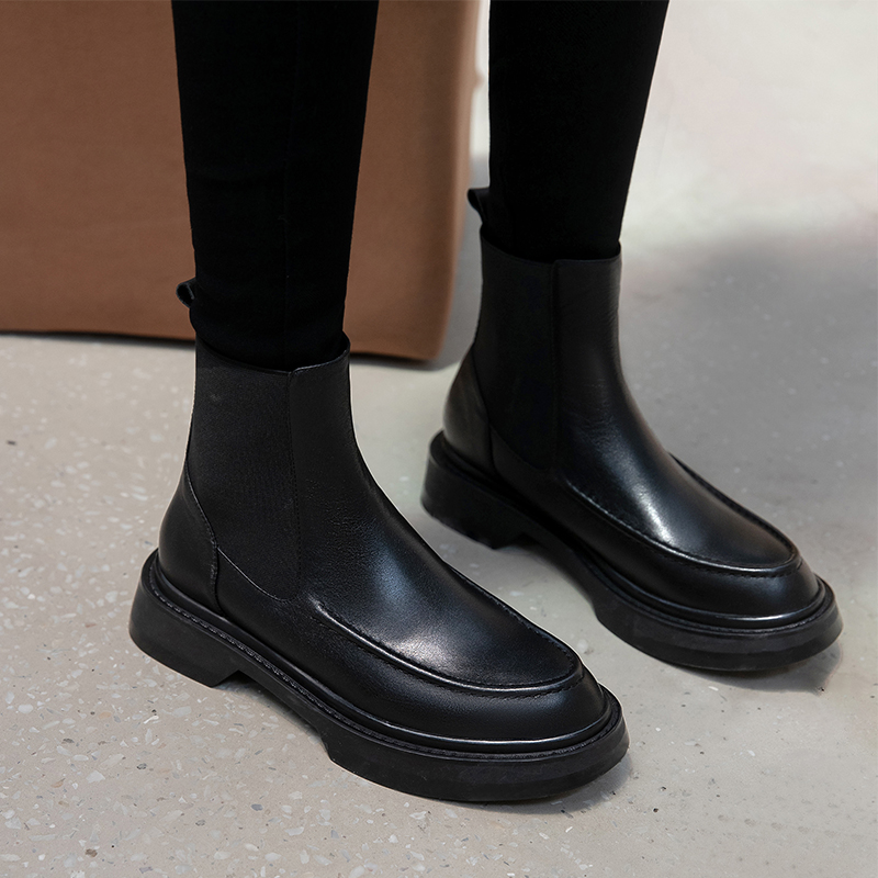 女性用本革ブーツ,ブリティッシュスタイルのレトロなチェルシー - Leather Work Flats のレビューと価格