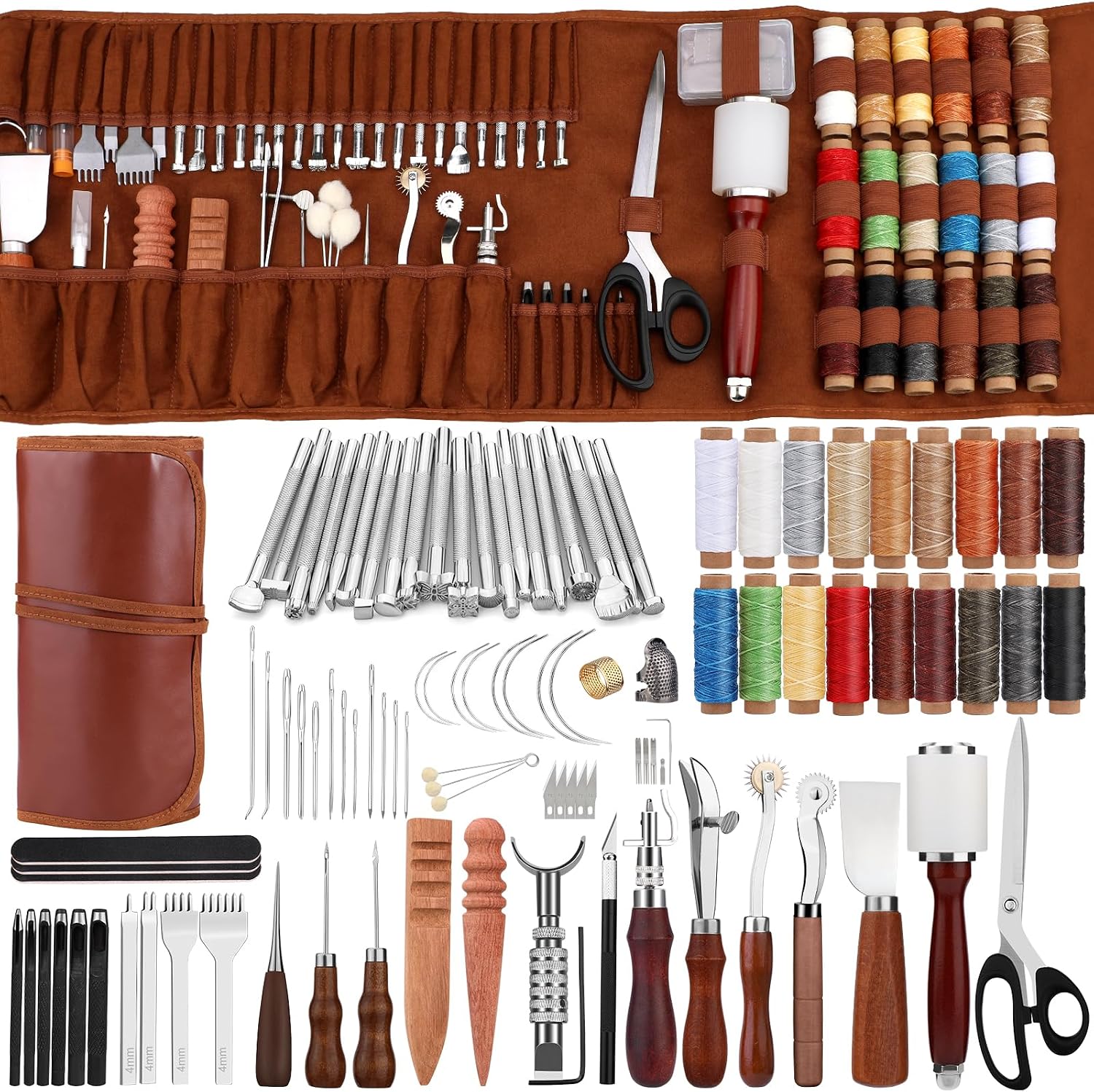 革細工ツールキット、カスタム収納バッグ付き、彫刻、パンチング - Leatherwork Essentials のレビューと価格