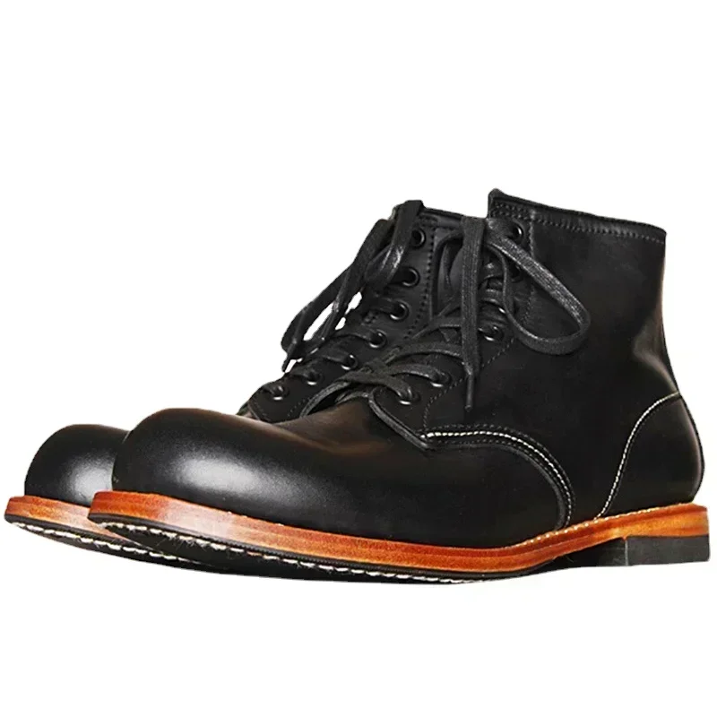 男性用の手作り本革アンクルブーツ,ヴィンテージ,カジュアル, - Leather Work Flats のレビューと価格