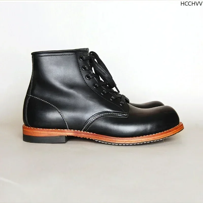 男性用の手作り本革アンクルブーツ,ヴィンテージ,カジュアル, - Leather Work Flats のレビューと価格
