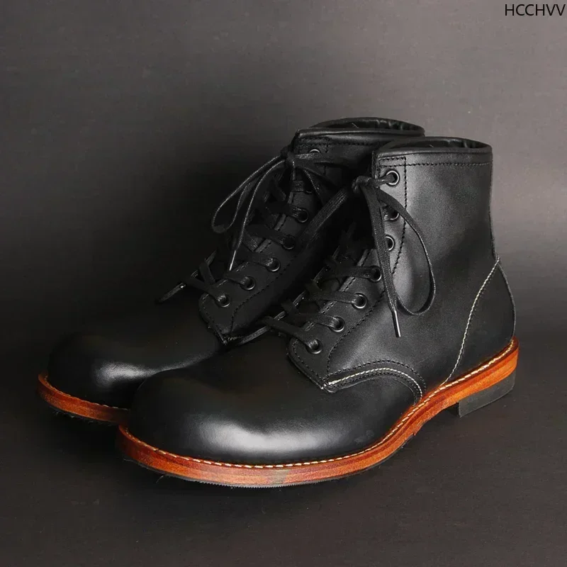 男性用の手作り本革アンクルブーツ,ヴィンテージ,カジュアル, - Leather Work Flats のレビューと価格