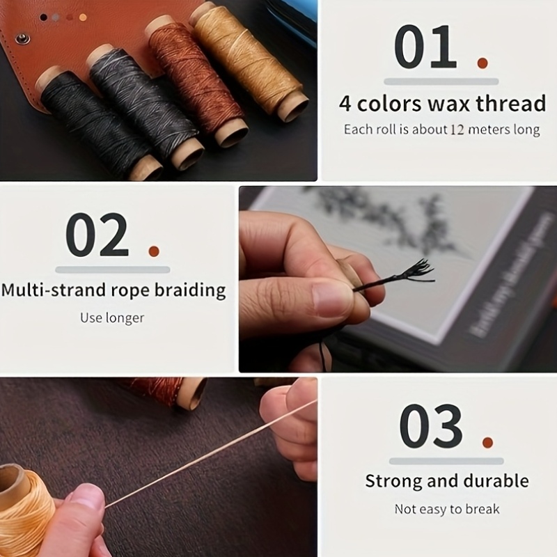 [革細工キット] 革縫いキット、大目針、ワックス糸、革張り修 - Upholstery Leather Work のレビューと価格