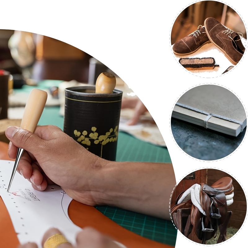 [革細工キット] 革縫いキット、大目針、ワックス糸、革張り修 - Upholstery Leather Work のレビューと価格