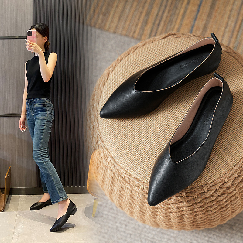 春と秋のファッション新しいスクエアヘッドソフトレザーワークシ - Leather Work のレビューと価格