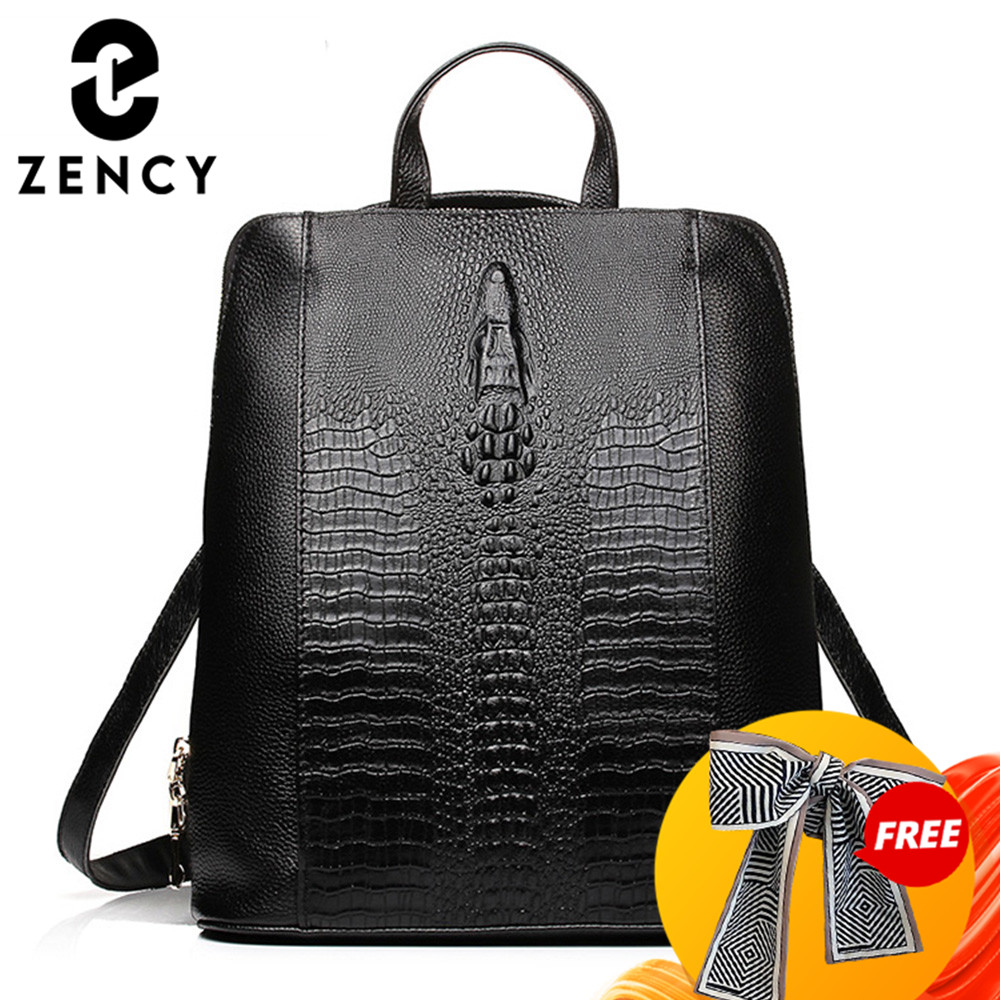 Zency レディース クロコダイルレザー バックパック 1 - Leather Work Laptop Bag のレビューと価格