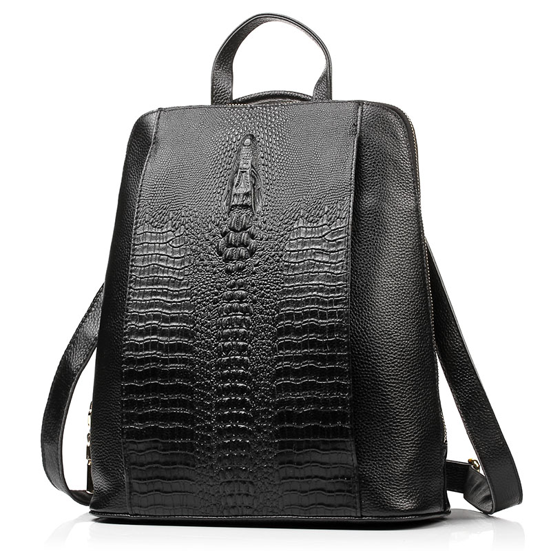 Zency レディース クロコダイルレザー バックパック 1 - Leather Work Laptop Bag のレビューと価格